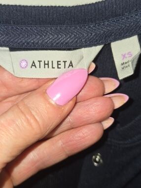 Athleta Navy Sleeveless Maxi Dress with Front Buttons Size XS Womens